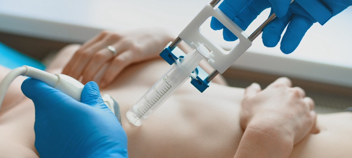 Device for guided biopsies in real time